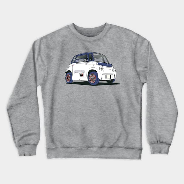 Citroen Ami electric car in white Crewneck Sweatshirt by Webazoot